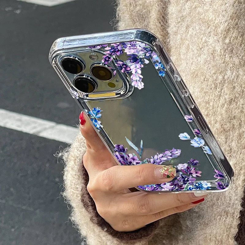 Purple Flower Phone Case for iPhone 16 - Slim Fit Shock-Absorbing Cover Tidesmit
