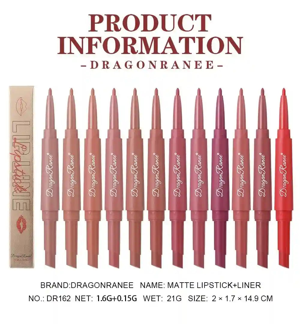 Matte Lip Liner and Lipstick Pen | Waterproof Long Lasting 2-in-1 Lip Care Tidesmit