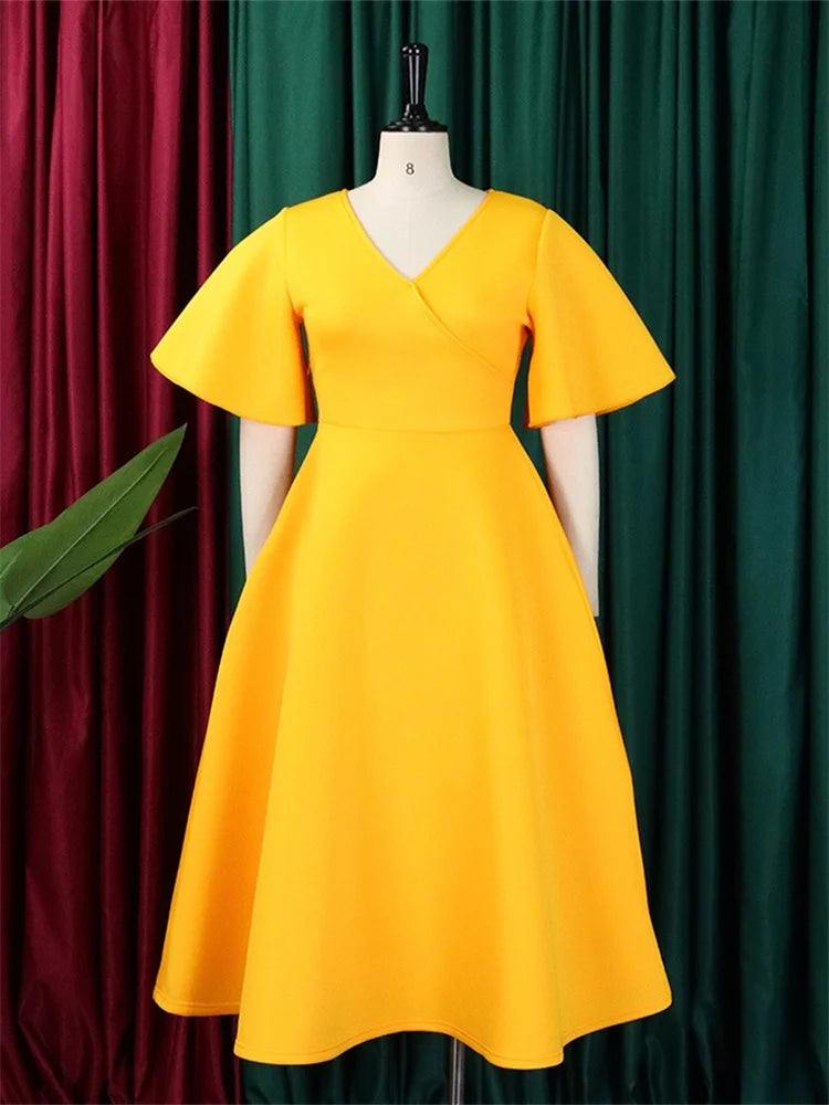 Wmstar Dresses for Women V Neck Elegant Fashion Party Maxi Dress New in Summer Fashion Clothes Wholesale Dropshipping S-3XL