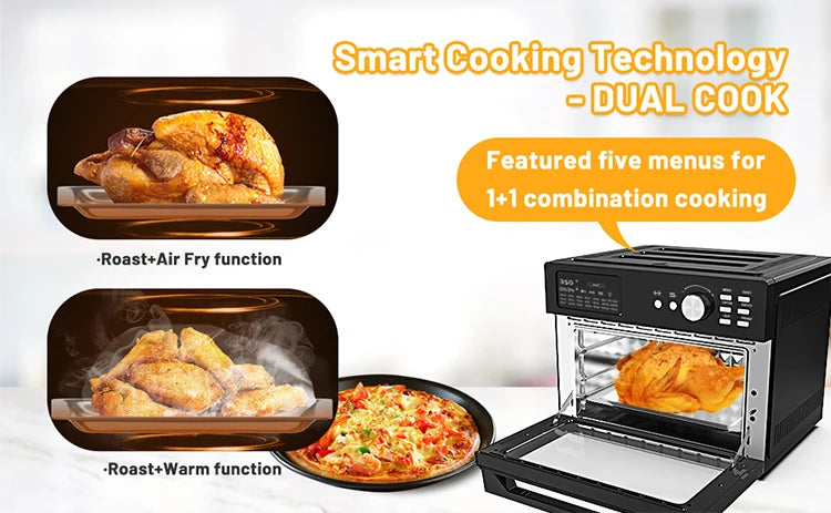 Factory Price 30L Smart Dual Cook Air Fryer Oven Electric Square Shape Oil-Free Roast Chicken Roast Turkey Toast Without Oil