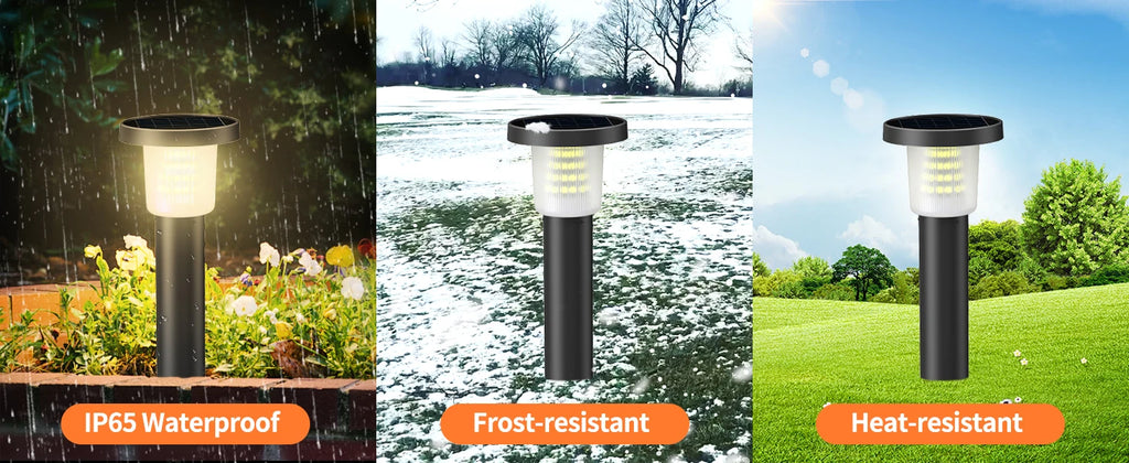 Intelamp 3800mah 500LM 2 Pack Solar Pathway Lights Lawn Lights Outdoor Auto On/Off Landscape Light For Yard Garden Driveway Patio Walkway