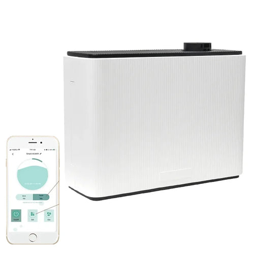 1000ml HVAC fragrance diffuser, a smart waterless diffuser with smartphone app control for large home and hotel spaces.