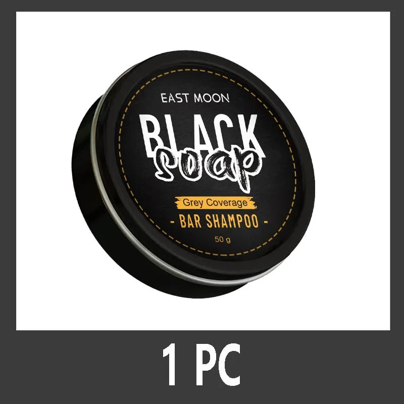 Men's Black Hair Soap Hair Darkening Soap Shampoo Bar Fast Effective Repair Gray White Color Dye Hair Body Natural Organic