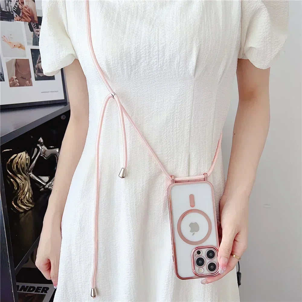 Crossbody Phone Case for iPhone 16 Pro Max with Adjustable Lanyard Tidesmit