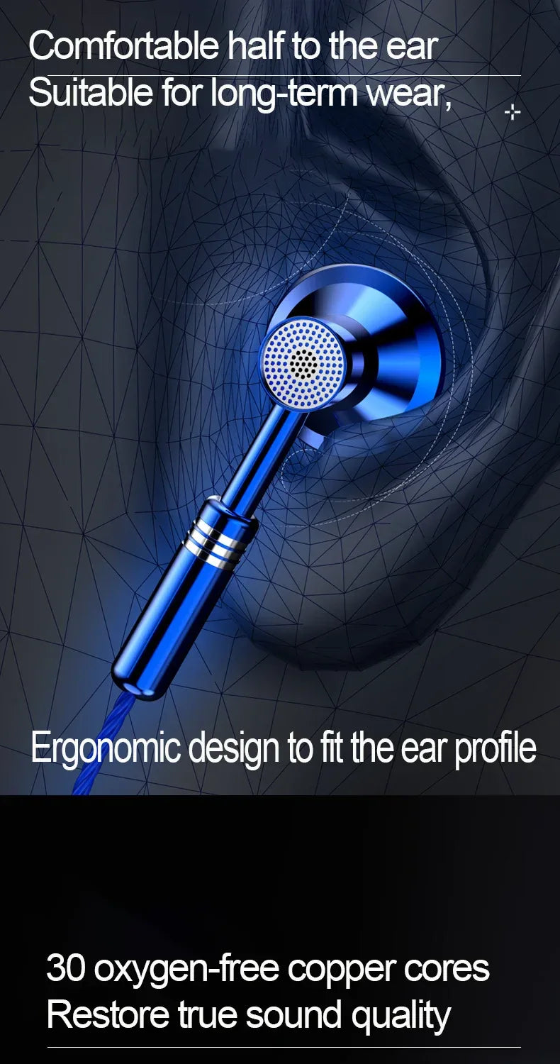 Wired Earbuds HiFi Stereo Bass with Mic Tidesmit 3.5mm or Type C Tidesmit