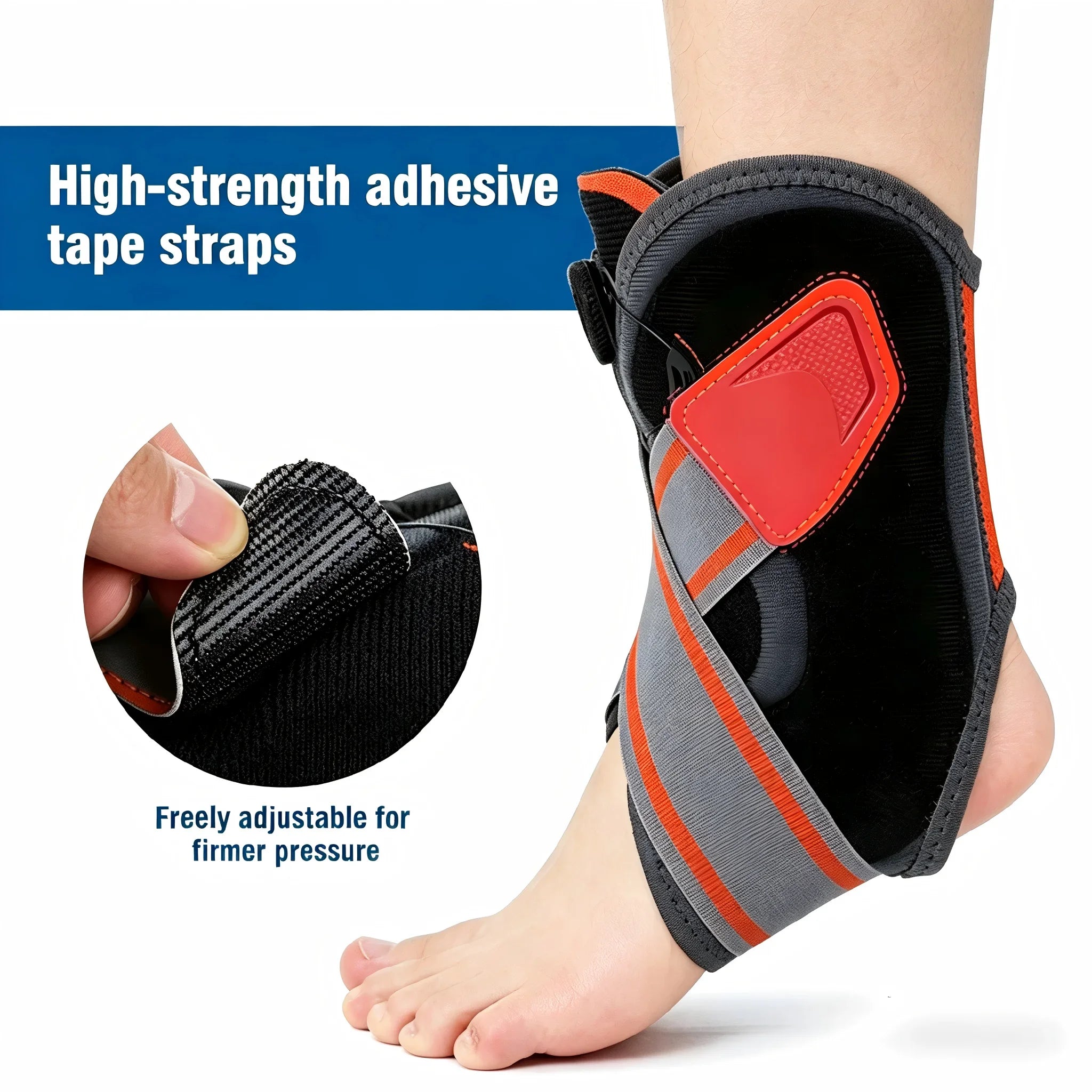 Unisex Ankle Orthosi Bracket Elastane Foot Stabilizer with Protective Rotary Ankle Strap for Injury Recovery Ankle Brace Support