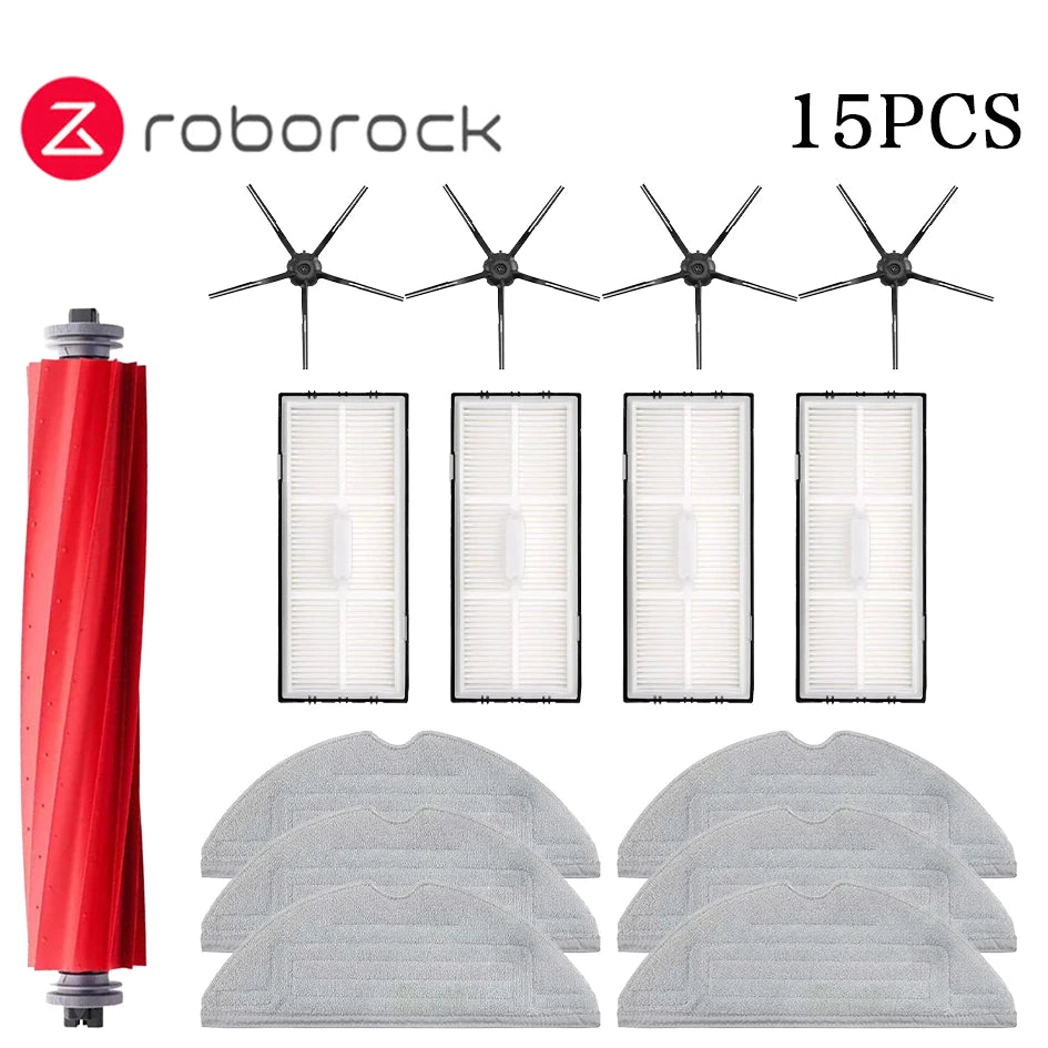 Tidesmit replacement side brush, mop, HEPA filter, and dust bag kit for Roborock S7 MaxV Ultra robot vacuum cleaner