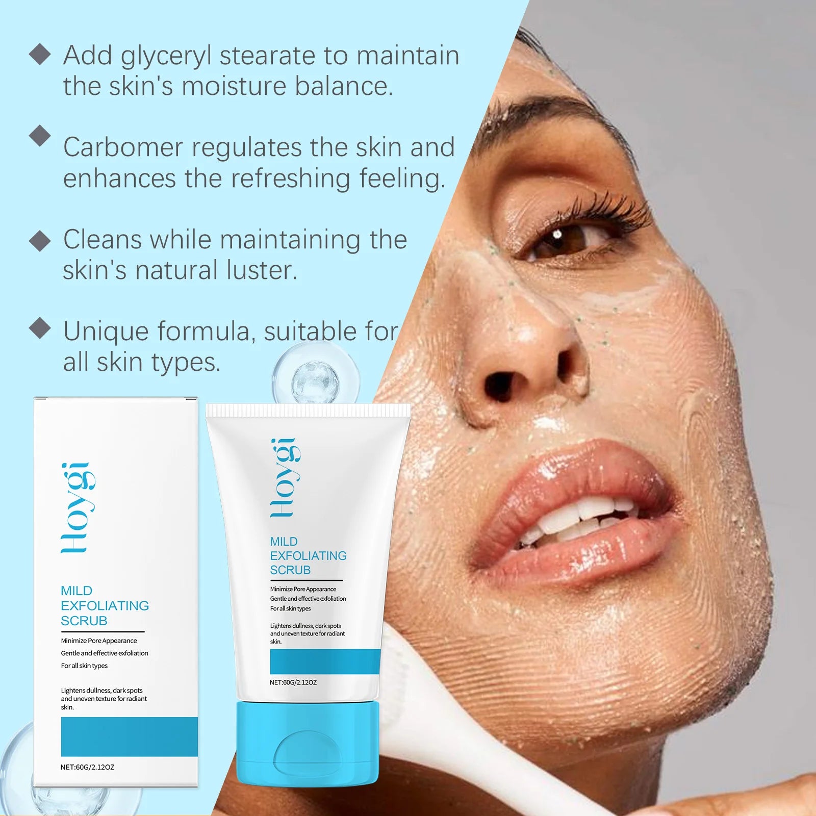 Facial Exfoliating Scrub - Natural Deep Pore Cleansing Treatment Scrubs Treatments Tidesmit