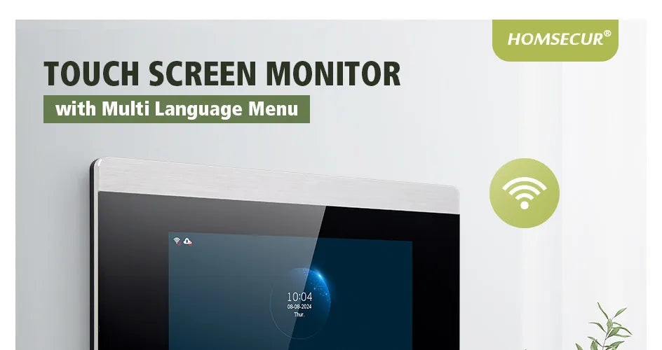 4 Wire WIFI Tuya Smart 7" Touch Screen Monitor BA15D-S Menu Motion Detection For HOMSECUR 1080P Video Doorphone Intercom