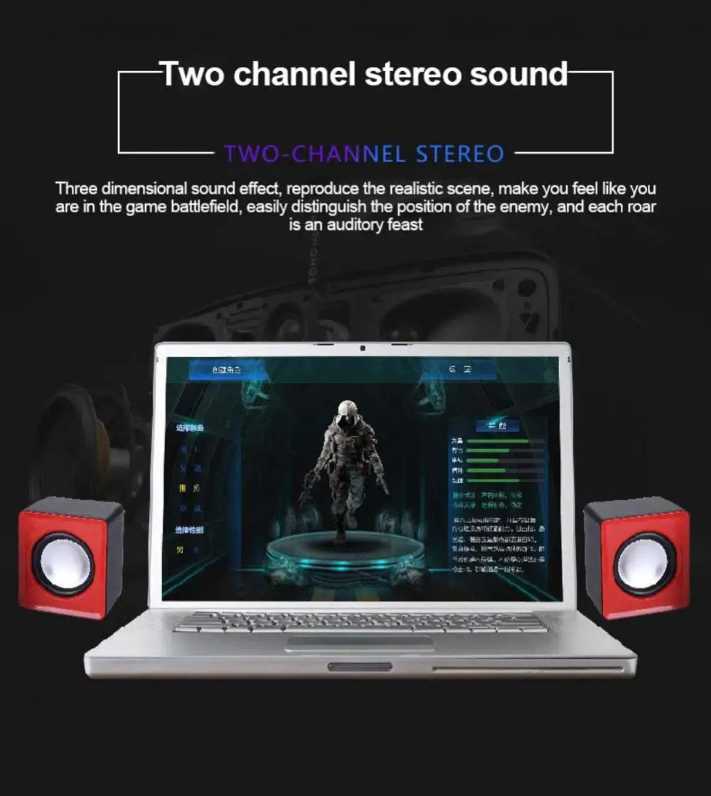 Stereo PC Soundbar - Wireless Audio Speaker for Laptop & Desktop Tidesmit