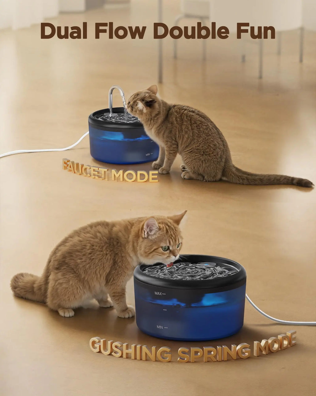 Automatic Water Fountain: 2.4L Pet Water Fountain, Cat Water Fountain for Cats Indoor, Silent Water Bowls for Small Animal