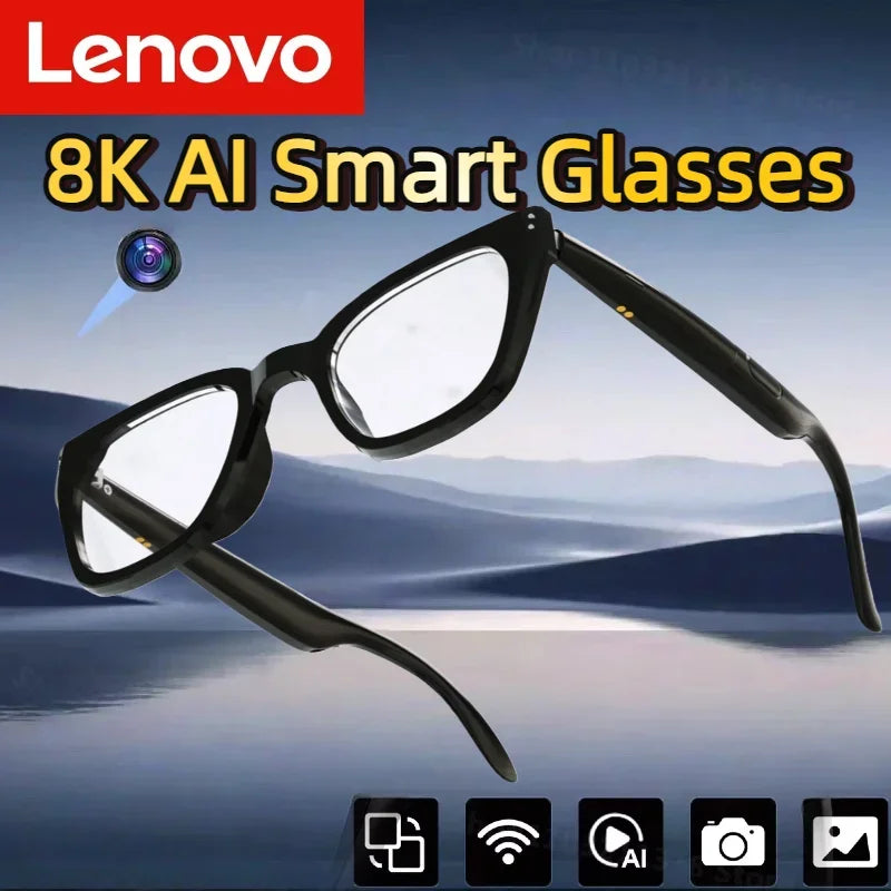 Tidesmit Smart Glasses - 8K AI Camera with Spatial Audio, Black Tidesmit
