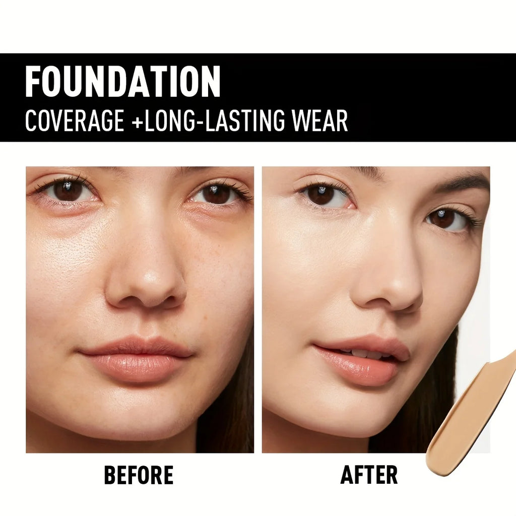 Tidesmit Matte Smooth Foundation liquid texture swatch showing multi-tone nature effect and full coverage formula
