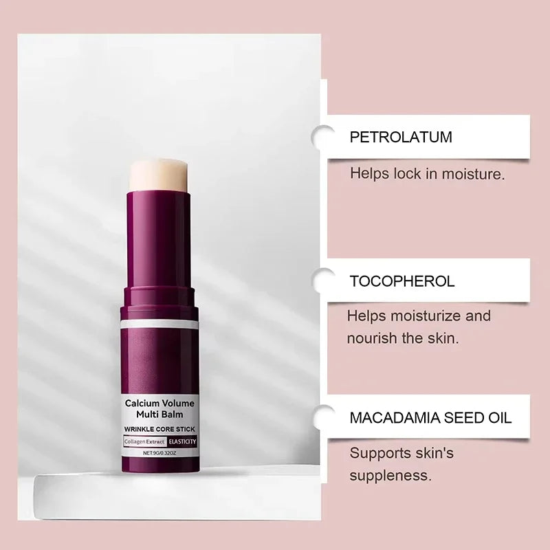 Volume Multi Balm Korean Skincare Stick,Face & Eye Cream,Collagen Deep Moisturizing Anti-Wrinkle,Suitable for Pre Makeup