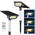Intelamp Solar Spotlights 4000Mah 3 Color Modes Outdoor Solar Light Garden Lights for Landscape Pathway Yard Patio Garage Driveway Tree