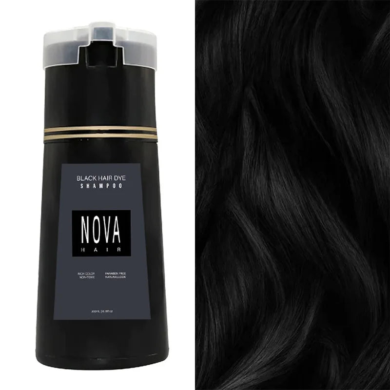 Nova 3-in-1 Hair Coloring Shampoo Oil Control Fluffy Refreshing Hair Dye Quick Dizzy Hair Coloring Shampoo Hair Care 7 Colors