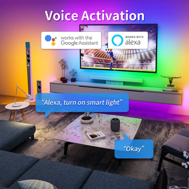 WS2811 Dreamcolor LED Strip Lights,16.4ft/5m RGBIC TUYA WiFi Phone App Controlled Waterproof Smart Music Sync Light Strip