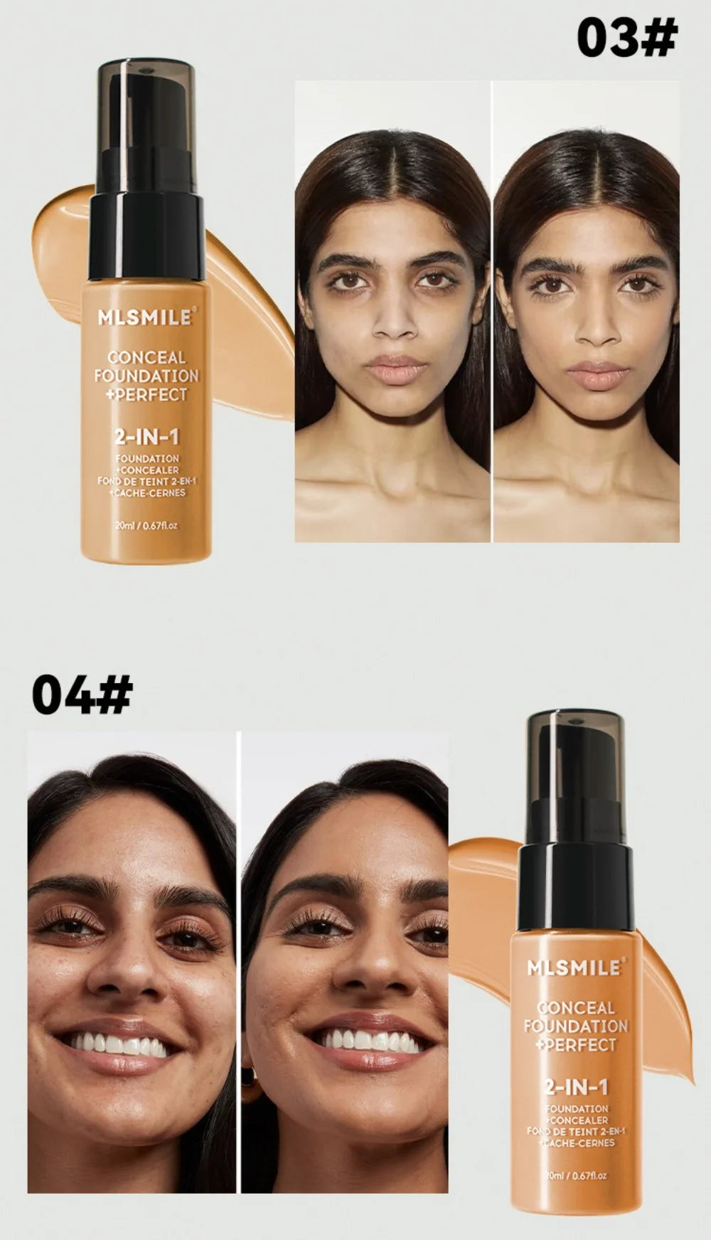 Tidesmit matte liquid foundation for oil control and long-lasting full coverage face makeup texture close-up