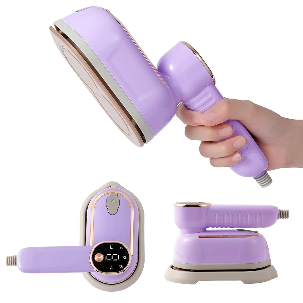 Tidesmit foldable handheld clothes steamer with 3 temperature settings and fast heat for wrinkle-free travel laundry