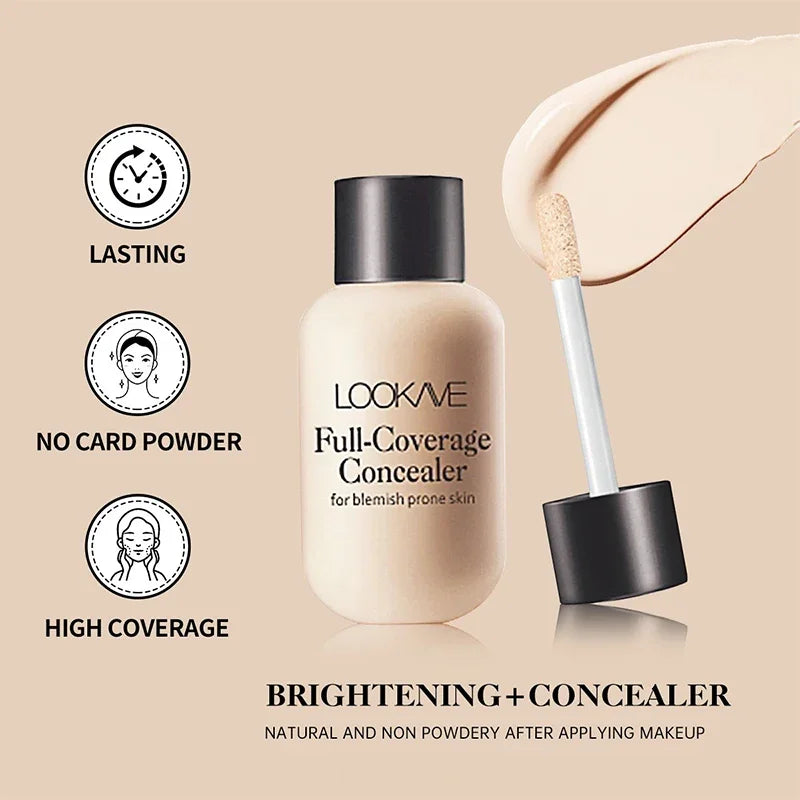 Tidesmit full cover liquid concealer texture close-up moisturizing waterproof makeup for dark circles and face