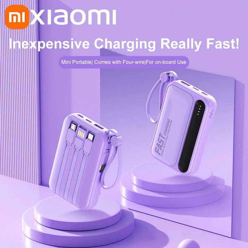 Tidesmit Portable Charger: Fast Charging Power Bank with 4 Cables Tidesmit