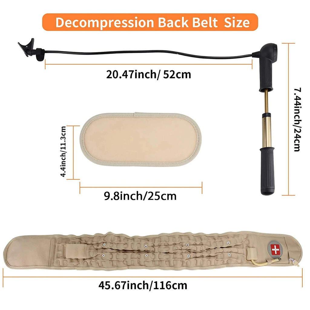 Lumbar Back Decompression Belt – Air Pump Relief Kit for Pain Support Relaxation Treatment Tidesmit