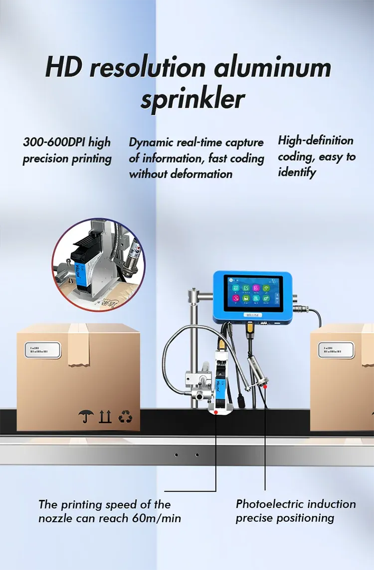 12.7mm Industrial Online TIJ 2.5 Inkjet Printer for Conveyor Belt Marking Systems Barcode Batch Number Date Logo Coding Machine