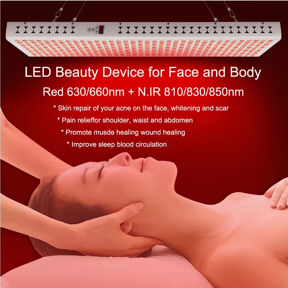 AG-Pro600 Dual Chip Red Light Therapy Panel 630nm 660nm, 810nm 830nm 850nm Near Infrared Lamp Therapy LED Beauty Device