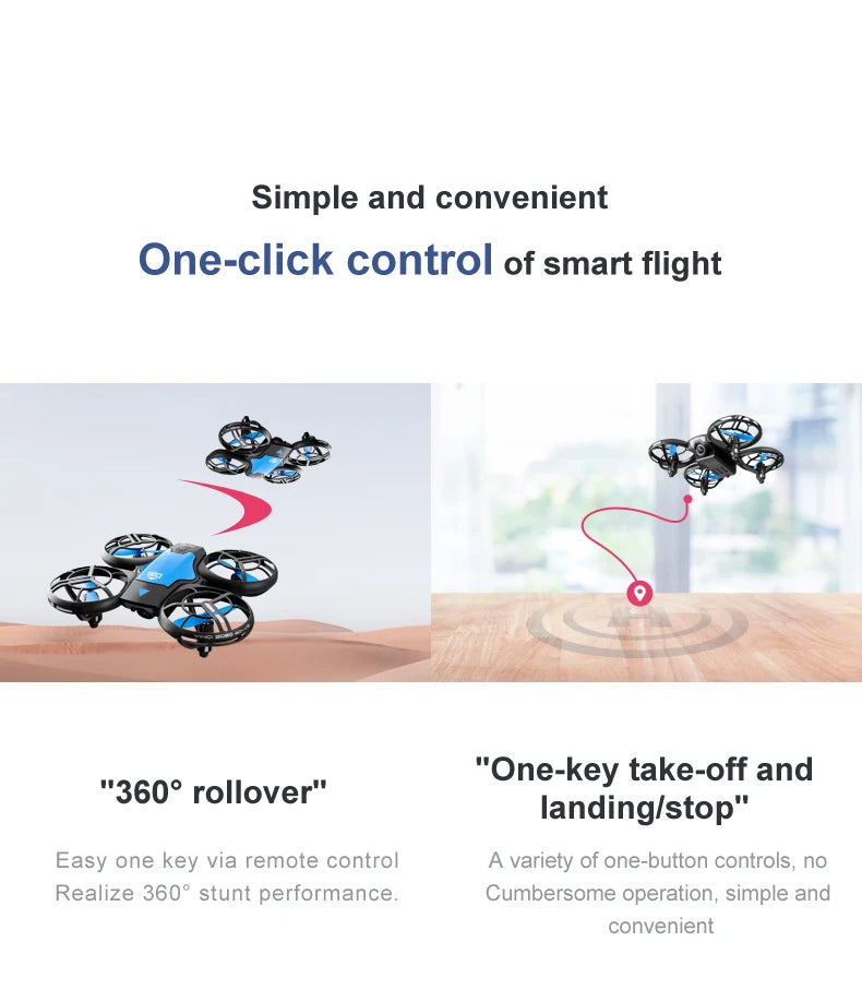 4K Camera Drone for Kids - Gesture Control Foldable Quadcopter Blue Tidesmit