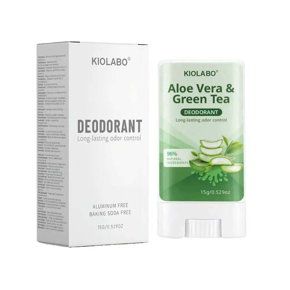 Tidesmit Aloe Vera & Green Tea deodorant stick for effective odor elimination and sweat reduction.