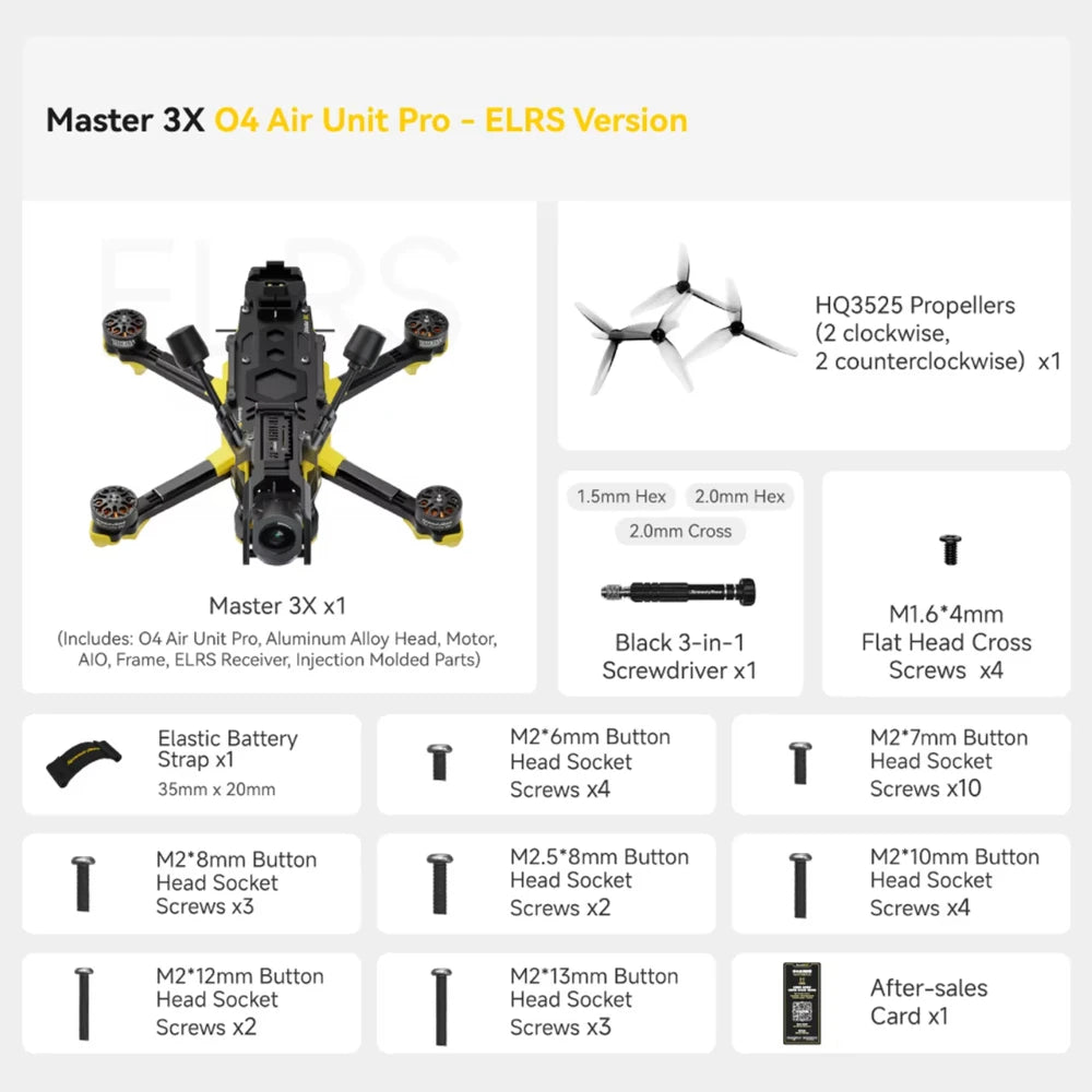 SpeedyBee Master 3X Racing Drone - O4 Pro ELRS Digital FPV Quad O4 Pro ELRS Tidesmit