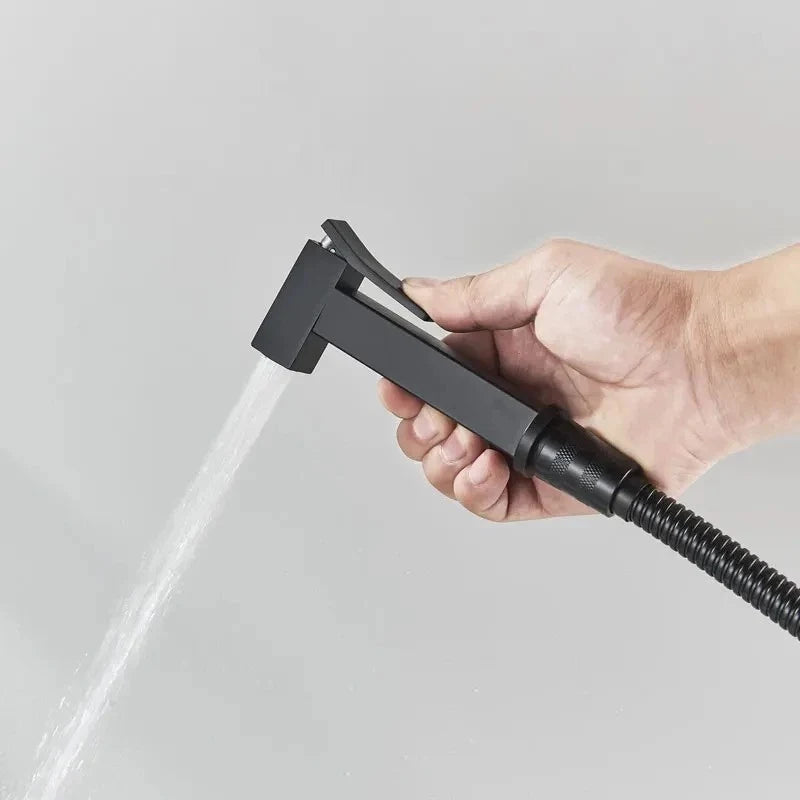 Wall Mounted Bidet Sprayer Kit with Hot and Cold Water,Handheld Toilet Spray Bidet Faucet, Adjustable Pressure Bathroom Cloth Diaper Sprayer for Personal Hygiene & Toilet Cleaning