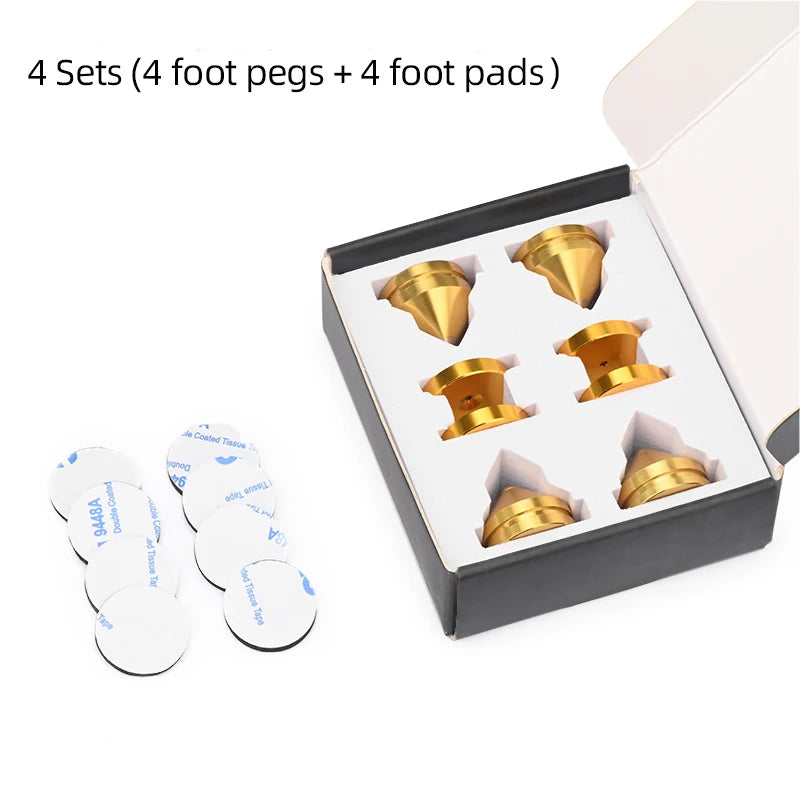 ERUMPENT 4PCS HiFi Speaker Stand Feet Foot Pad High Quality Shock-absorbing Pins Aluminium Alloy Metal Foot Pads for Sound Box
