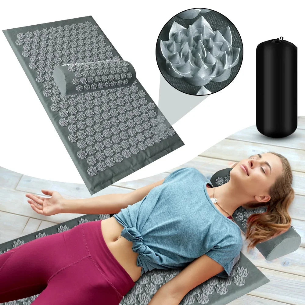 Acupressure Massage Mat Set for Back Pain Relief - 3PCS Lotus Series Massage Cushion Tidesmit