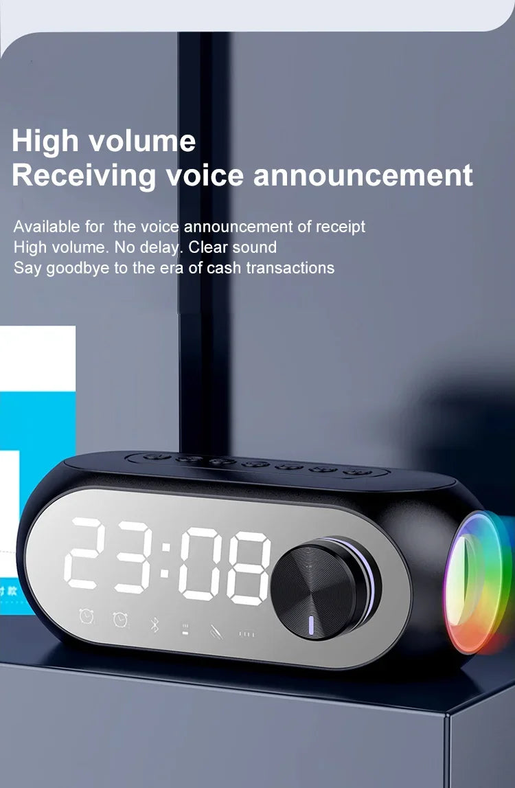 Wireless Bluetooth Speaker Alarm Clock Portable Radio FM Subwoofer Sound Box Music Mini Lamp Woofers Caixa De Som Coluna Bocina