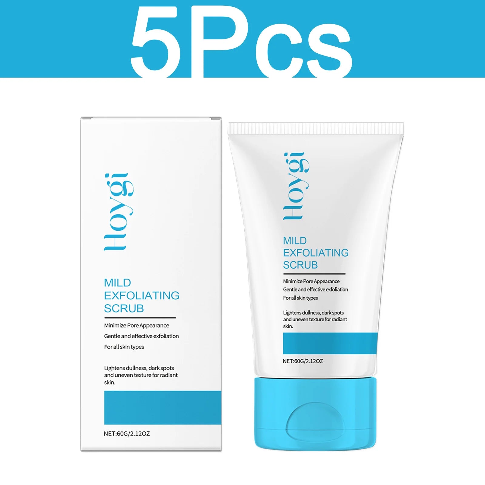 Facial Exfoliating Scrub - Natural Deep Pore Cleansing Treatment Scrubs Treatments 5 Pcs Tidesmit