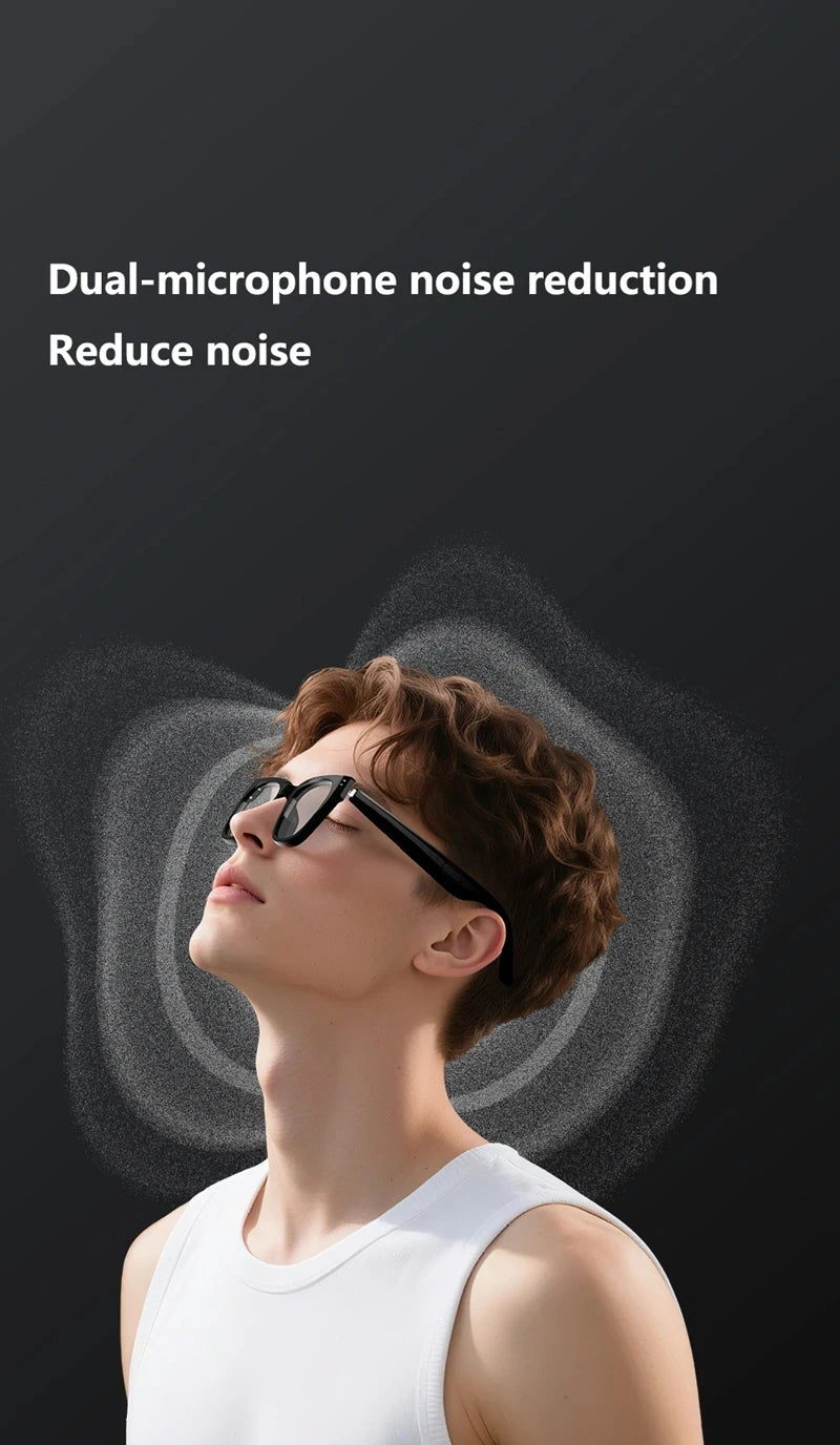 Tidesmit Smart Glasses - 8K AI Camera with Spatial Audio, Black Tidesmit