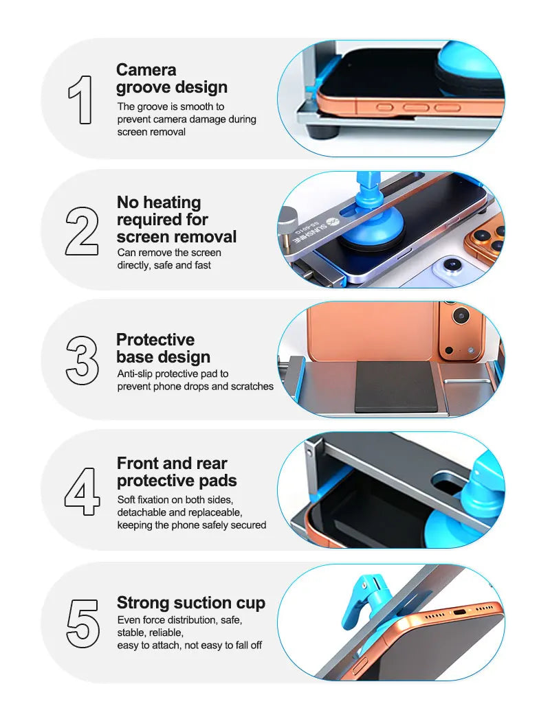 SUNSHINE SS-601G LCD Screen Separator Mobile Phone Free Heating Screen Quick Removal Clamping Fixture
