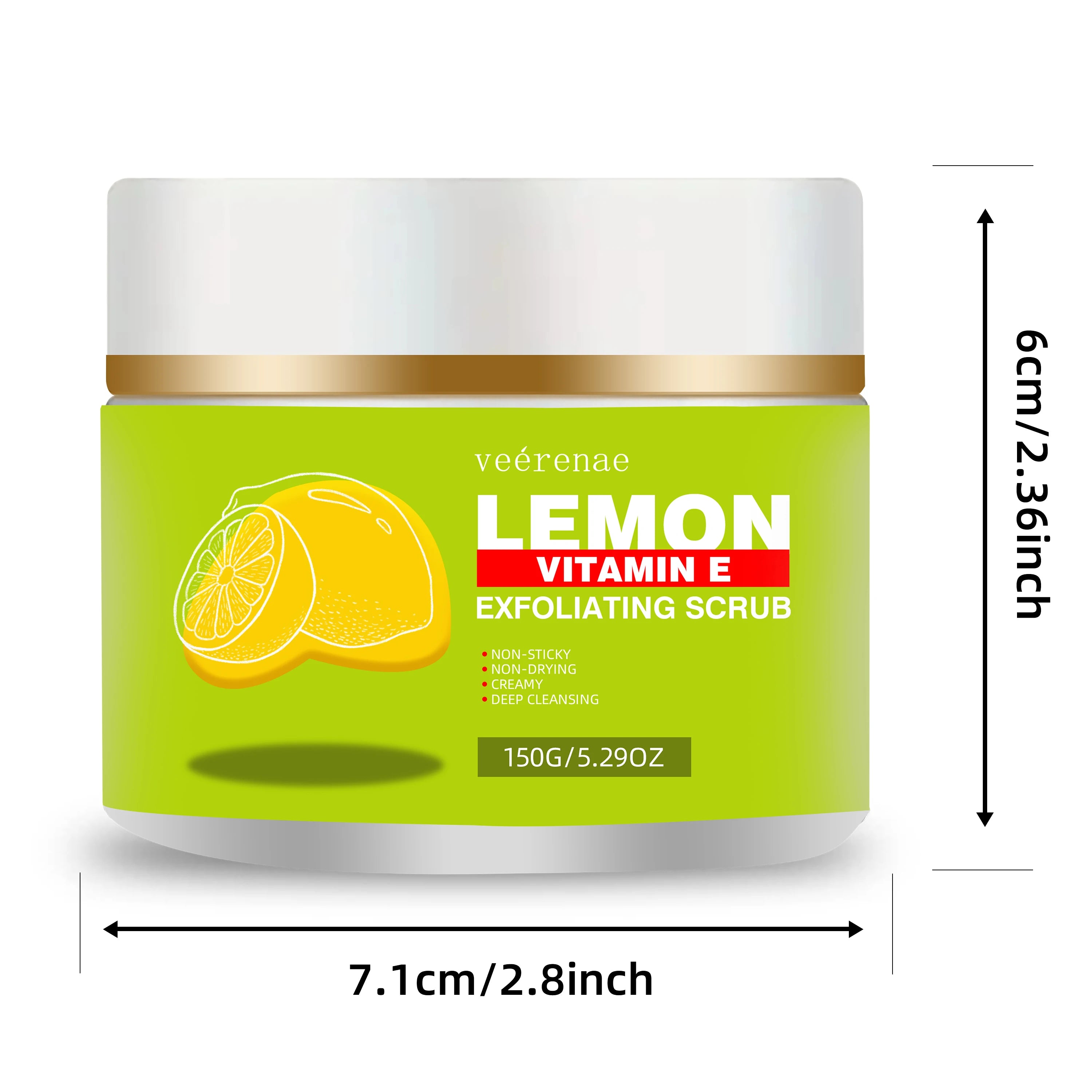 Lemon Vitamin E Exfoliating Scrub | Professional Hypoallergenic Skincare 150g Scrubs Treatments 150g Tidesmit