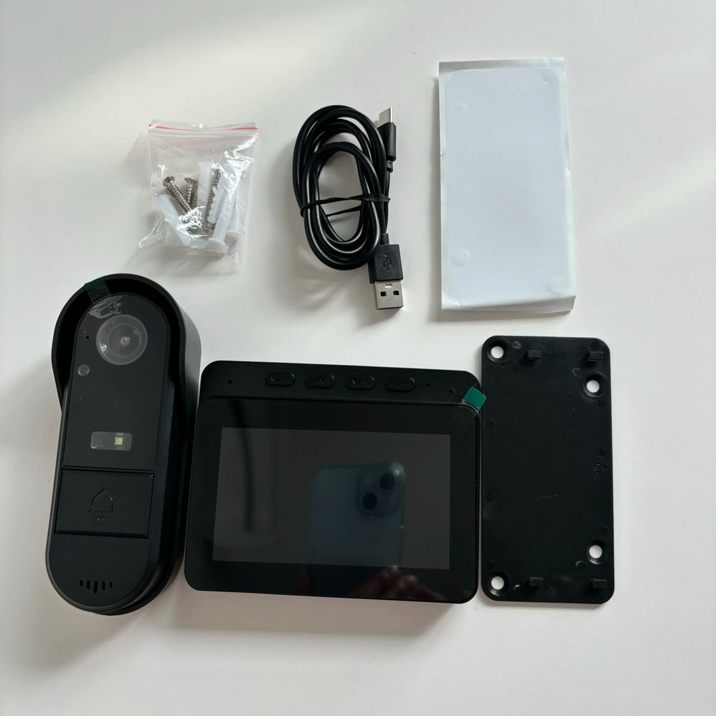 Wireless Wifi Doorbell Camera 1080P Video Intercom Doorbell Waterproof 4.3in IPS Screen Home Security Door Bell IR Night Vision