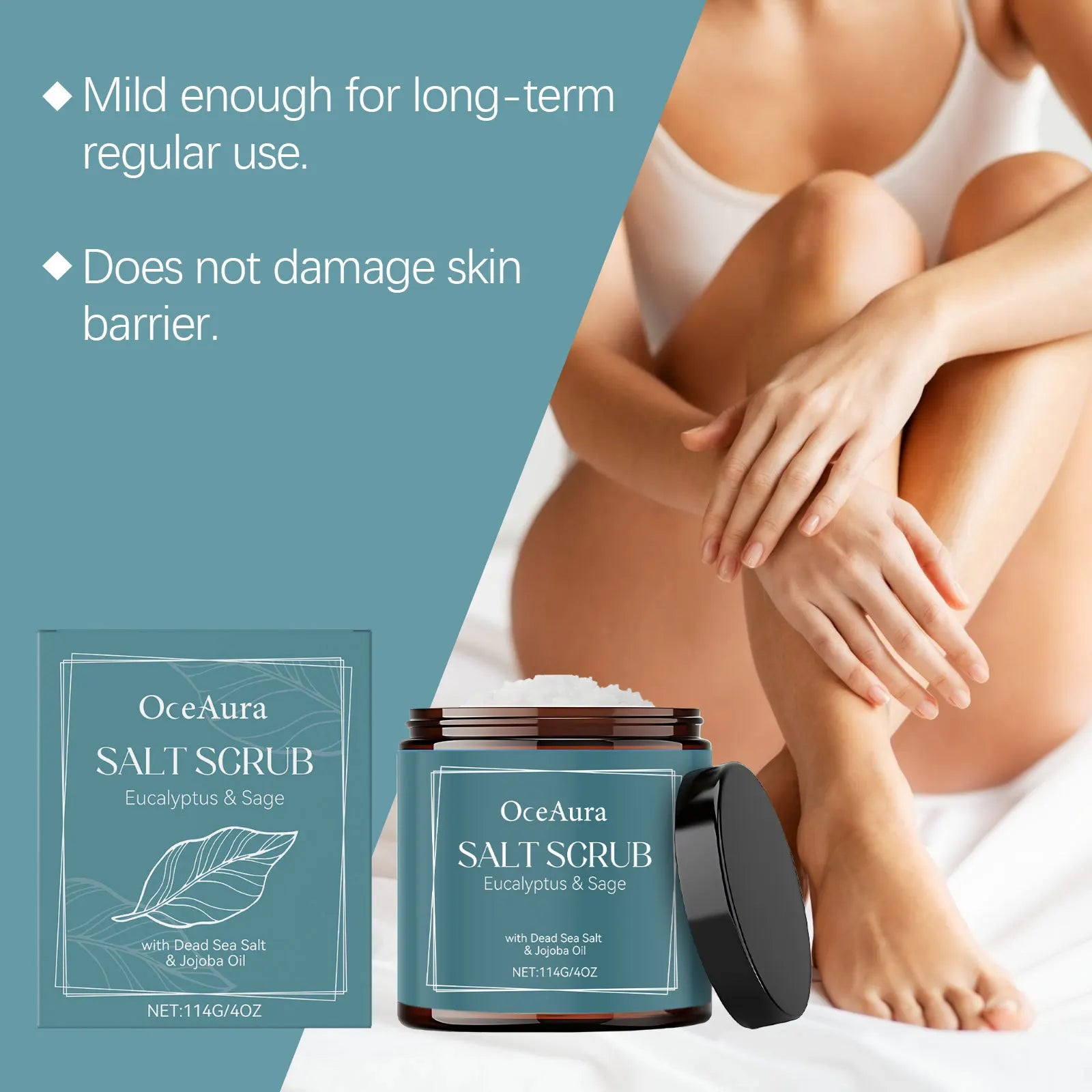 Dead Sea Salt Body Scrub with Jojoba Oil for Smooth Skin - Tidesmit Scrubs Treatments Tidesmit