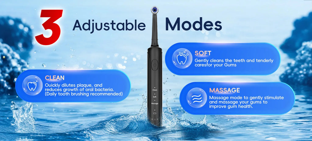 Electric Toothbrush Rotation Clean Teeth Adult 3 Modes Teeth Brush T37 Sonic Electric Tooth Brush With 4 Extra Replacement Heads