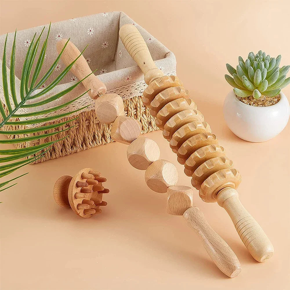 Wooden Lymphatic Drainage Massager Tool for Targeted Body Contouring Back Massage Instrument Tidesmit
