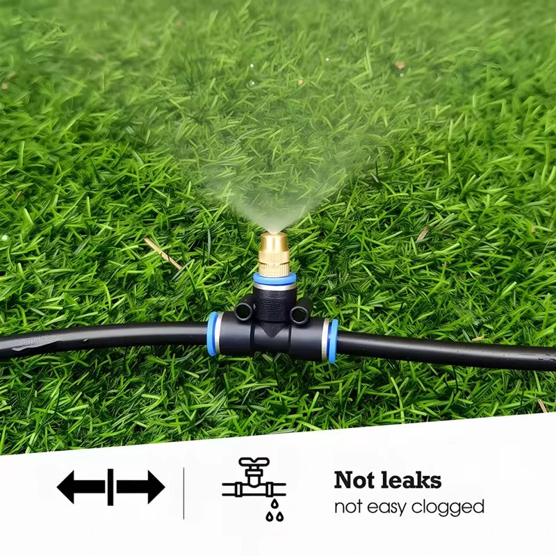 Misting Cooling System Kit   Brass Nozzles Garden Misting Irrigation System for Garden Greenhouse, Flower Bed,Patio,Lawn