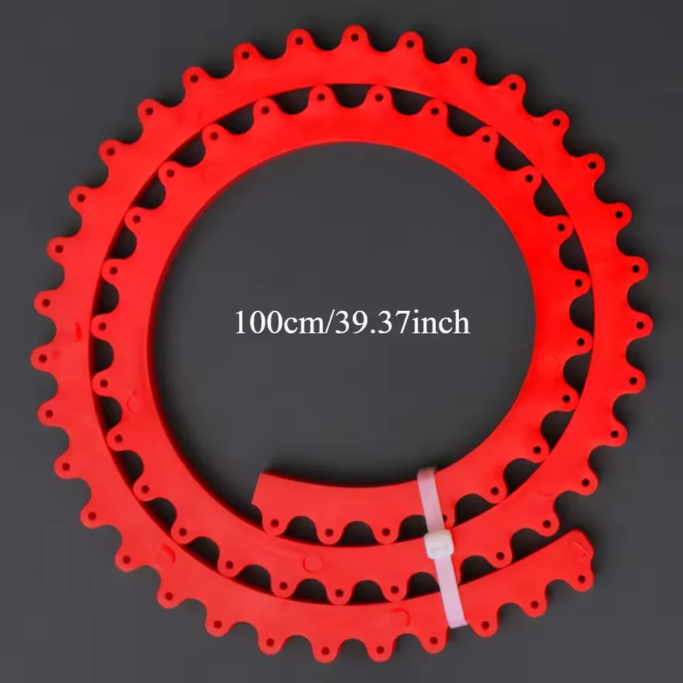 Red flexible curve template set, 100cm/39.37in marked on circular ring