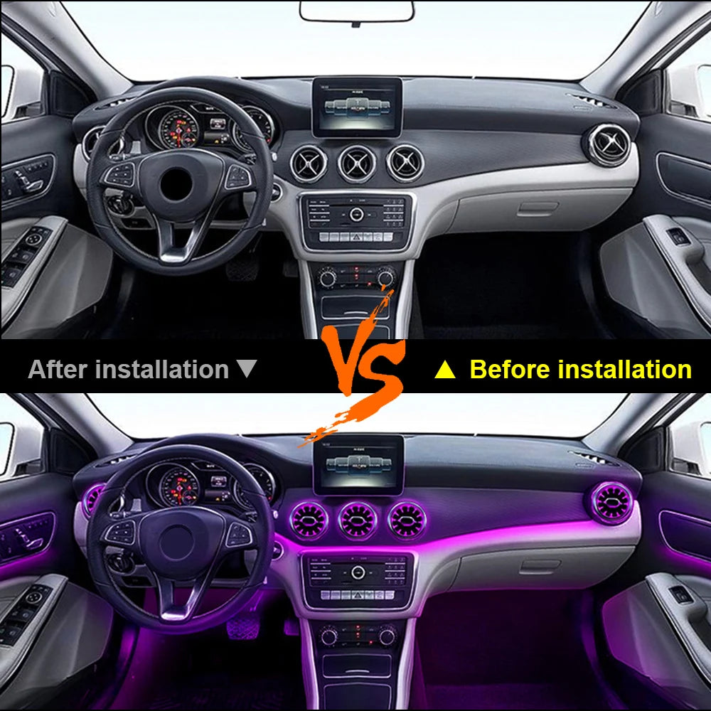 Mercedes-Benz Turbine LED Air Vents - 64 Color Ambient Lighting Kit Tidesmit