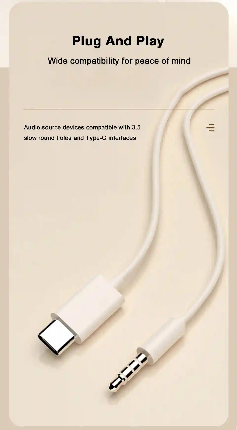 USB C Wired Headphones | HiFi Stereo Sound for Galaxy and iPhone Tidesmit