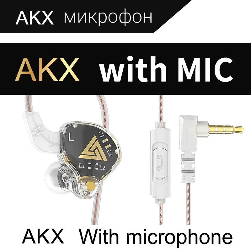 Wired In-Ear Monitors HiFi Stereo Earphones with Mic by Tidesmit Black Tidesmit