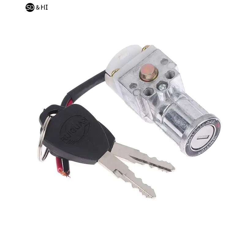 Bigger Head Type Electric Bicycle Ignition On/Off Key Switch Heavy Load E-bike Li-ion Battery Casing Lock