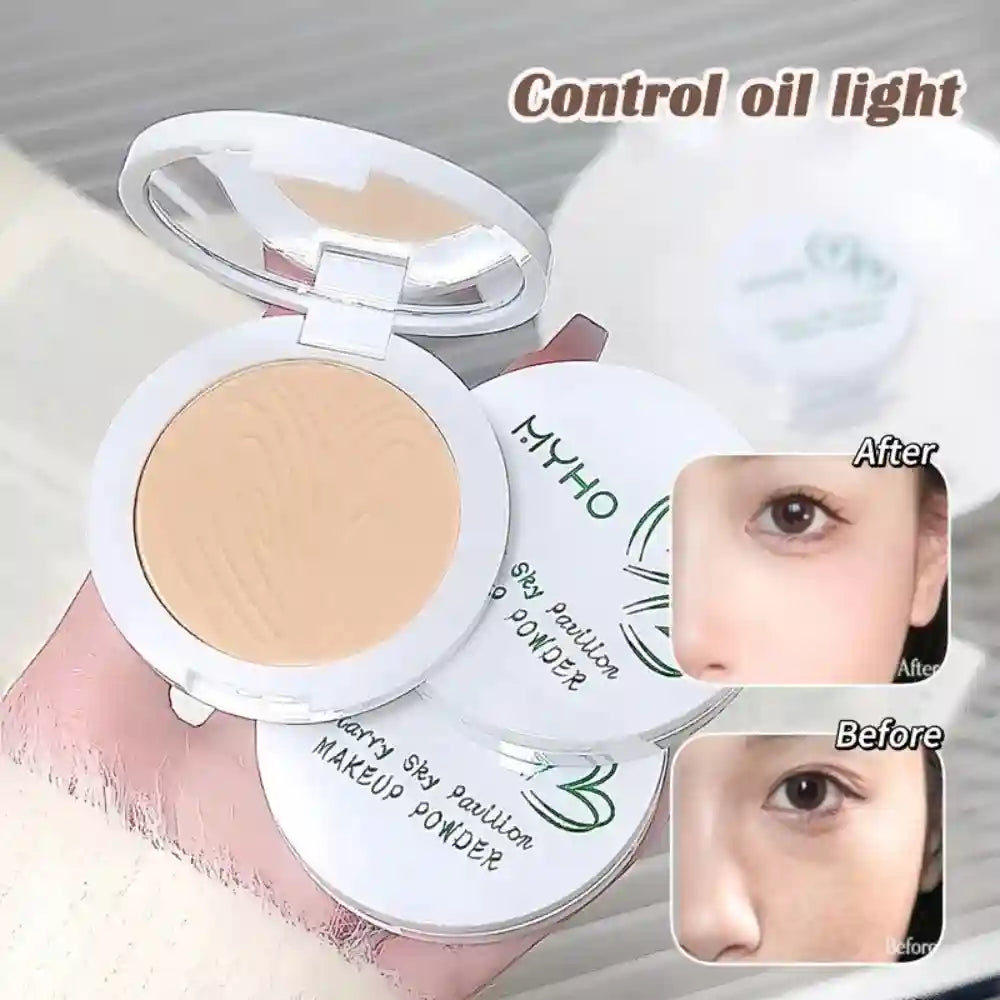Tidesmit matte pressed powder for oil control and long lasting face setting in a detailed texture close-up view